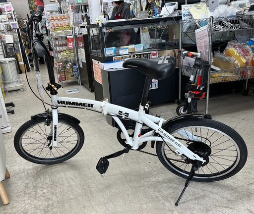 HUMMER ハマー 折り畳み自転車 20インチ 変速あり ホワイト【ユーズドユーズ名古屋天白店】J2225