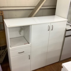 キッチンカウンター レンジ台付き ニトリ ホワイト 縦115×横120×奥40