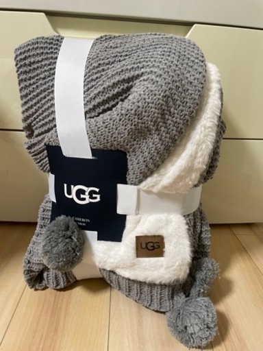 【UGG】 毛布 178×127cm リバーシブル ブランケット カメロン ニット