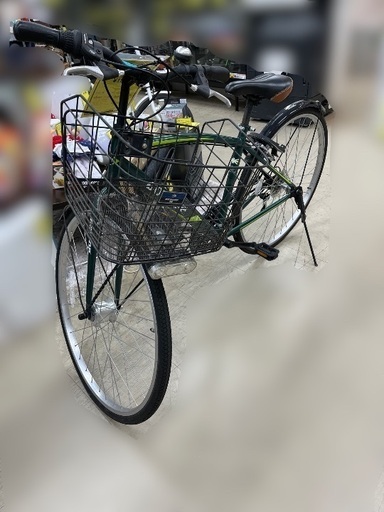 ★店頭にて試乗可★J1850  良品 DUNLOP ダンロップ 6段ギア付自転車 オートライト付 クリーニング、簡易メンテナンス済み