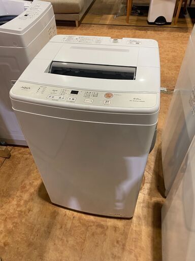 【愛品館市原店】AQUA 2021年製 6.0Kg洗濯機 AQW-S6M 【愛市I4S030829-104】