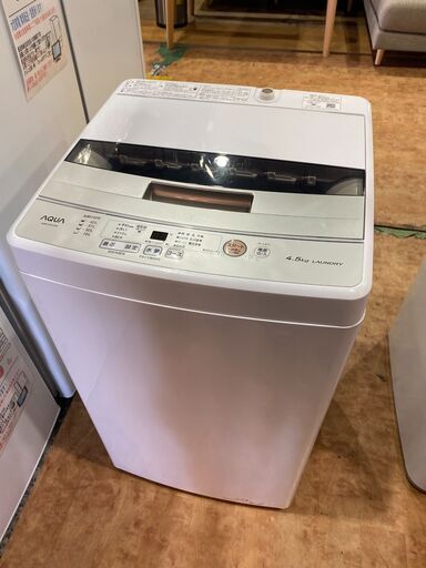 【愛品館市原店】AQUA 2021年製 4.5Kg洗濯機 AQW-S45J 【愛市I4S014836-104】