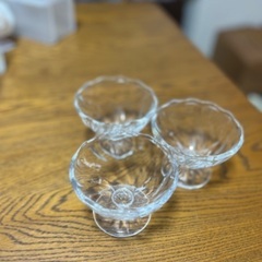 ガラスデザート皿（3個）