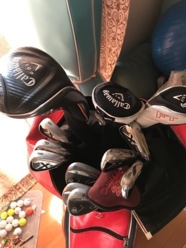 キャロウェイクラブセット、プーマキャディバック付き、ロストボール付き