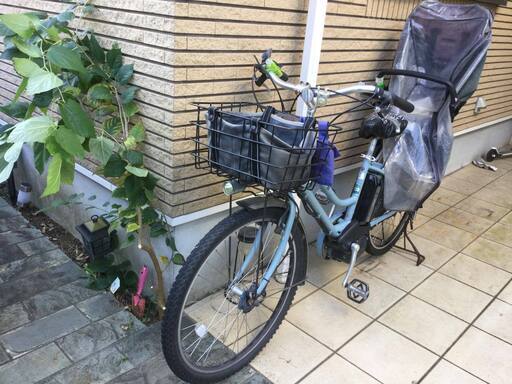 リユース 中古  ブリヂストン BRIDGESTONE　子ども乗せ自転車 電動アシスト HYDEE  水色  26インチ 内装3段 リユース 中古 ブリヂストン BRIDGESTONE 子ども乗せ自転車 電動