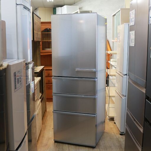 R120)【美品/高年式】AQUA 冷蔵庫（355L・左開き） 4ドア AQR-36ML 2022年製 ブライトシルバー アクア