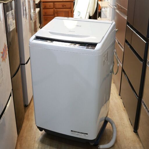 R117)日立 ビートウォッシュ ナイアガラ ビート洗浄 全自動洗濯機 7.0kg BW-V70A 2017年製 HITACHI