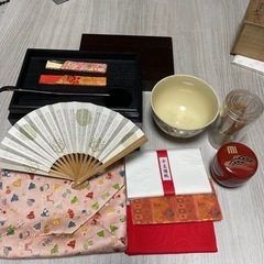 最終値下げ　茶道道具一式　新品あり　千利休扇子　帛紗　棗