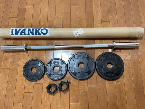 ☆25kg×8枚 バーベルプレート ラバーコーティング オリンピック