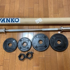 バーベルセット 25kg (オリンピックシャフト10kg, プレート15kg) カラー付