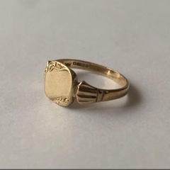 英国　イギリス　ヴィンテージ　9ct 9k シグネットリング
