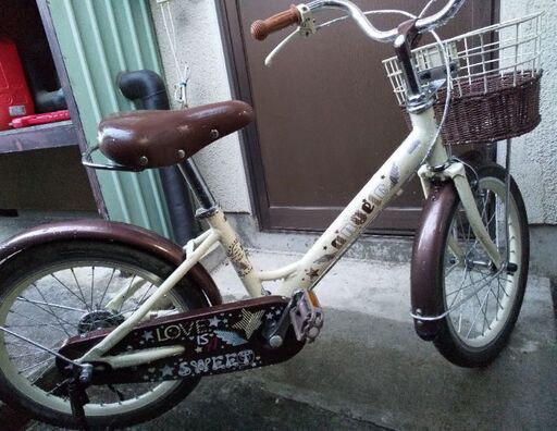 【お値下】可愛い 自転車 18インチ アイボリー サカモト 男女兼用