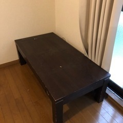 ローテーブル　茶色のテーブル　机　引き出し付き