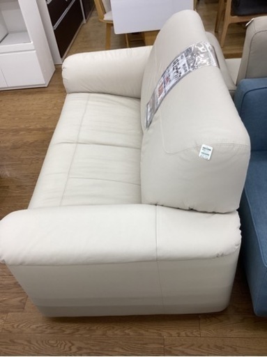 KK-41【新入荷　リサイクル品】IKEA 本革　2シーターソファ　ベージュ