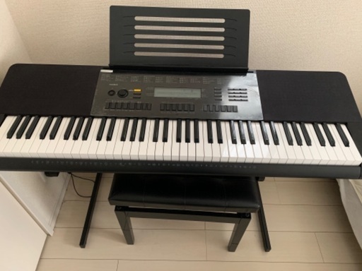 CASIO(カシオ) 76鍵盤 電子キーボード WK-245 [ベーシック]　CASIO 純正スタンド 電子キーボード用 CS-7W Cific ピアノ椅子 高低自在 プロ (標準タイプ)