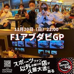 11/20日(日)22:00　F1アブダビGP パブリックビュー...