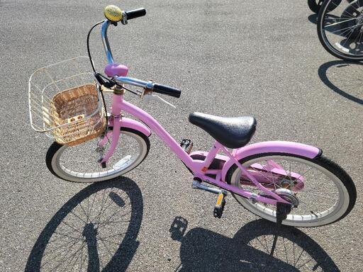 子供用　１８インチ自転車（ピンク）　防犯登録解除済み　中古　リサイクルショップ宮崎屋佐土原店22.11.13k