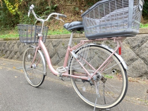 美品 24インチ自転車 ママチャリ キー2本