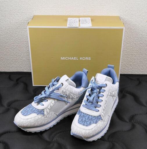 マイケルコース アウトレット スニーカー ウィルマトレーナー ブラック レディース 24cm Michael Kors 49T1WIFS2B PALE BLUE WILMA TRAINER