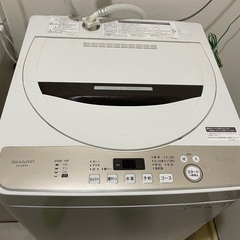 洗濯機、SHARP、6Kg、2021年、1万円希望