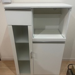 【美品】レンジボード 食器棚 ホワイト キッチンボード 収納家具