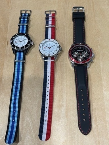 セール特価 ★値下★３個セット【JAL機内販売品】FAGOTTO 丸型時計３個セット 腕時計