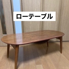 木製ローテーブル　DIYの小物置き場付き