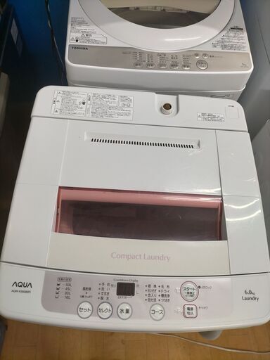 k50 アクア 洗濯機 2013年製 6.0㎏ AQW-KS60B 動作良好 送料B 札幌 プラクラ南条店 カード決済可能