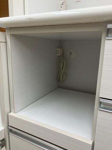 2面レンジボード キッチン家具 ホワイト Wコンセント クラフトコガ  幅 118cm No.2254● ※現金、クレジット、スマホ決済対応※