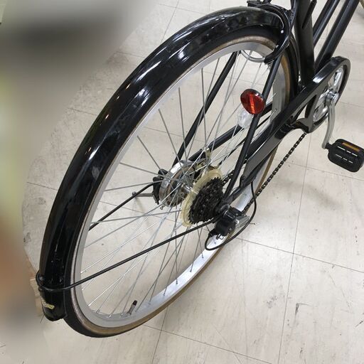 J1863 ☆店頭にて試乗可☆ 軽快自転車 27インチ ブラック 6段変速ギア 