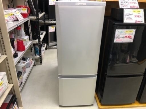 【リサイクルサービス八光　田上店　安心の3か月保証　配達・設置OK】三菱電機 MITSUBISHI ELECTRIC MR-P17D-S [冷蔵庫 （168L・右開き） 2ドア シャイニーシルバー]