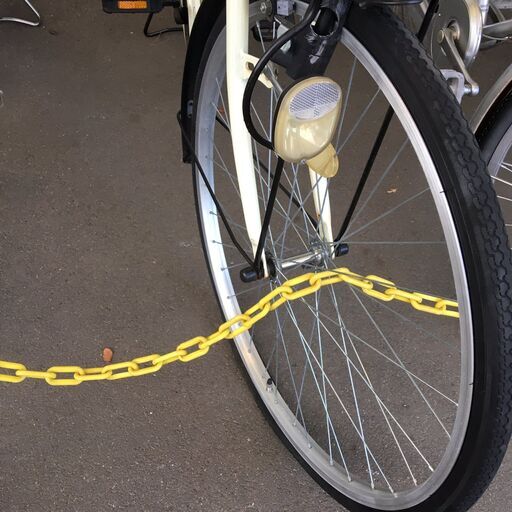 J1864☆店頭にて試乗可☆ 軽快自転車 26インチ クリーム 鍵付き