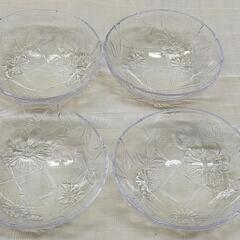 ガラス皿4個　ガラスボール