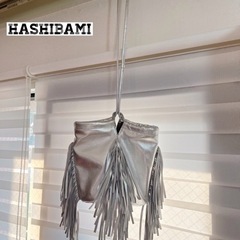 【美品】Hashibami メタリックフリンジ　ワンショルダー