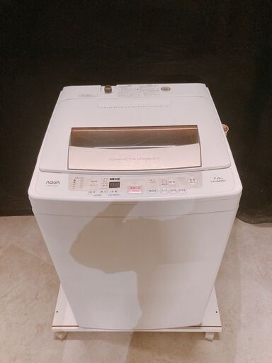 208【保証付】AQUA　アクア　AQW-P70E　全自動電気洗濯機　洗濯機　家電　2015年　7kg　動作確認済