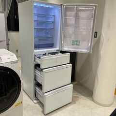 地域限定送料無料　美品【 MITSUBISHI 】三菱電機 451L 5ドア 大型冷凍冷蔵庫 ガラス扉 野菜室が真ん中 置けるｽﾏｰﾄ大容量 トリプルパワー脱臭 R-27RV 地域限定送料無料 美品【 MITSUBISHI 】三菱電機 451L 5ドア 大型冷凍