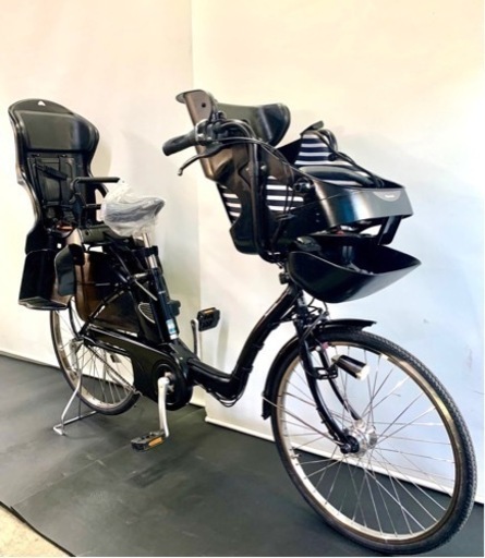 関東全域送料無料 保証付き 電動自転車 パナソニック ギュット 26インチ 3人乗り 8.9ah パワフル　黒色