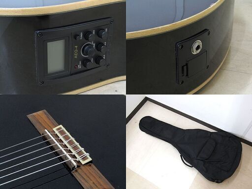 弦楽器、ギター Aria アリア エレガット/クラシックギター A-38CE BK ブラック ソフトケース付き 全体調整済み 中古品 動作確認済み