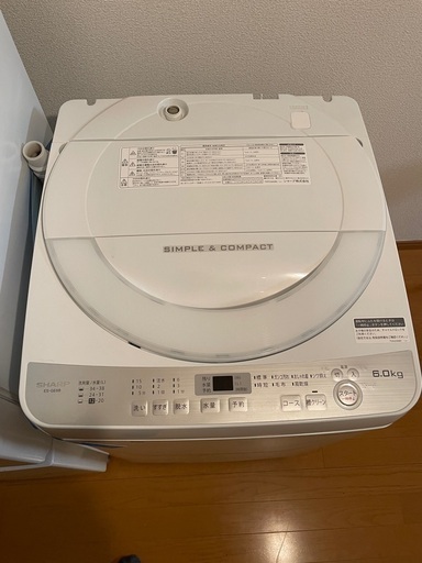 洗濯機 SHARP ES-GE6B-W