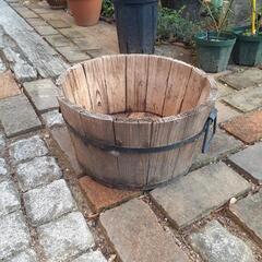 【お取引決定】木製　樽鉢