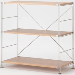 ⭐︎美品⭐︎無印良品 ステンレスユニットシェルフ・オーク材棚セット