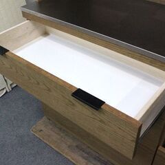 unico/ウニコ アディ ADDAY キッチンボード オープンタイプ オーク材 食器棚 ステンレス天板 中古 店頭引取歓迎 R6649)