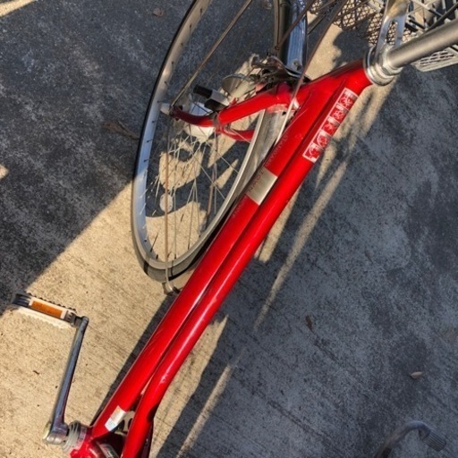 A】【中古】27インチ 自転車 トップバリュ 赤 未使用 サビあり