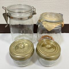 【7739‐1】未使用 ガラス製 保存容器 4点セット まとめ売...