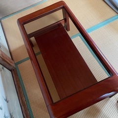 MARUNI ガラス天板ローテーブル