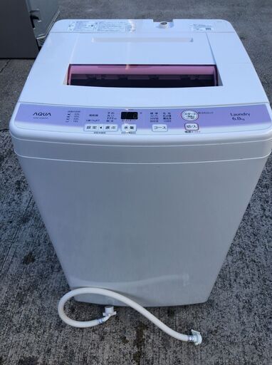 AQUA 全自動洗濯機 AQWーKS6F(P) 6.0kg 2017年製 J11056