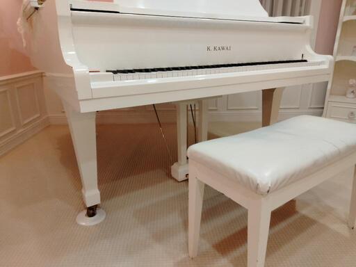 最安 kawai ワン 中古 KG-3C ホワイト 白 グランドピアノ カワイ 鍵盤楽器