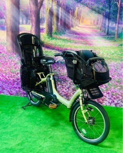 Ⅱ 4537 長生きバッテリー8.1A 新品日本製タイヤ　子供乗せ電動自転車