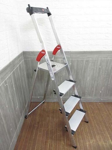 ss4321　Hailo　脚立　4段　XXL 8814-001　幅広ステップ　工具トレー　ハイロ　はしご　ステップ　85cm　耐荷重150kg　踏台　梯子　折りたたみ　スチール製　頑丈　L80-4　ドイツ製