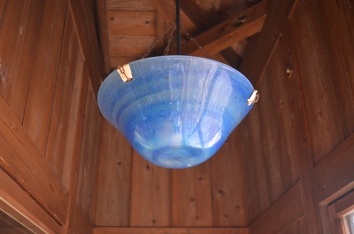 【うるま市宮里】琉球ガラス 吊り下げライト用のカバー【青色】1個15,000円